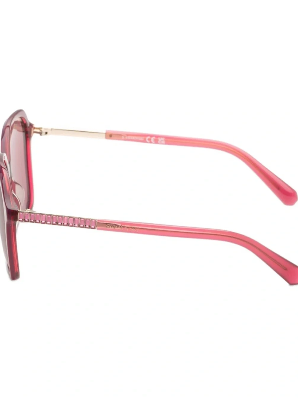 Swarovski Dark Fuschia Pink Square Sunglasses SK0390